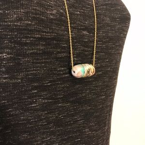 Long chain and stone necklace